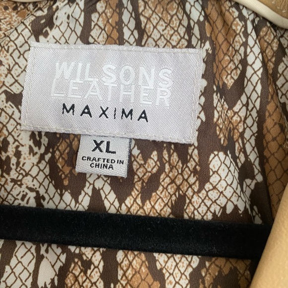 Vintage Y2K Wilson Leather Women's XL Tan‎ Leather Jacket Blazer Western Maxima - Picture 3 of 14